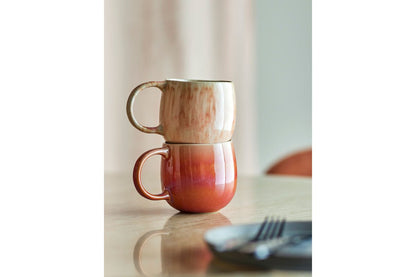 Luxusbetten24 Ikki Tassen-Set Reaktive Glasur Rosé 4er-Set
