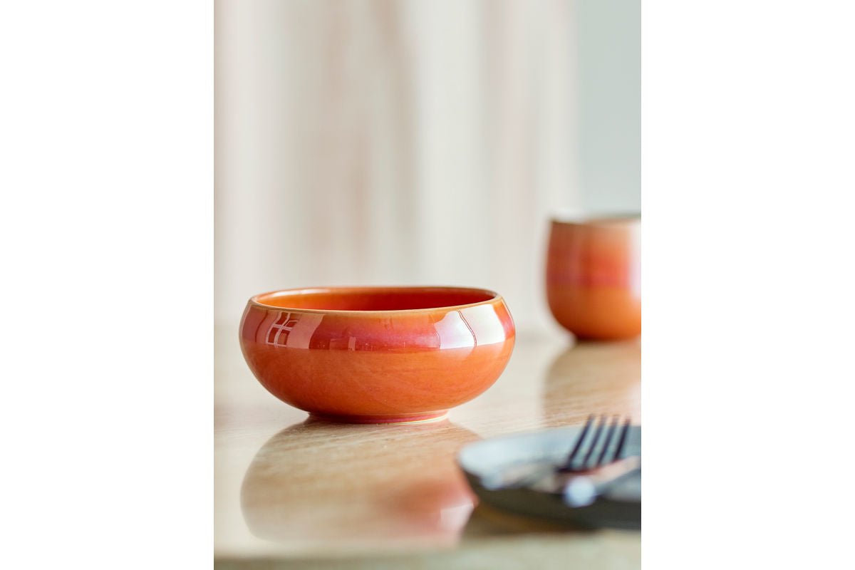 Luxusbetten24 Schalen-Set Yuri – Reaktive Glasur in Rosé (4er-Set)