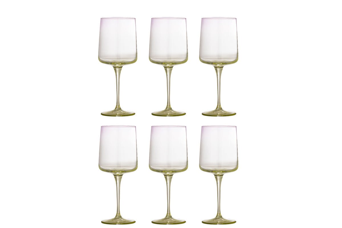 Weingläser Olivia – mit goldgrünen Stielen (6er-Set)