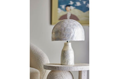 Luxusbetten24 Nerea Tischlampe Schimmerndes Capiz-Design Naturton