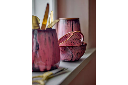 Becher-Set Melal – Rosé, gefertigt aus Steingut (4er-Set)