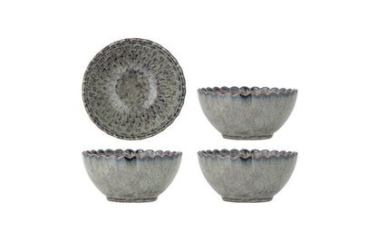 Schalen-Set Rover – Reaktive Glasur in Grau (4er-Set)