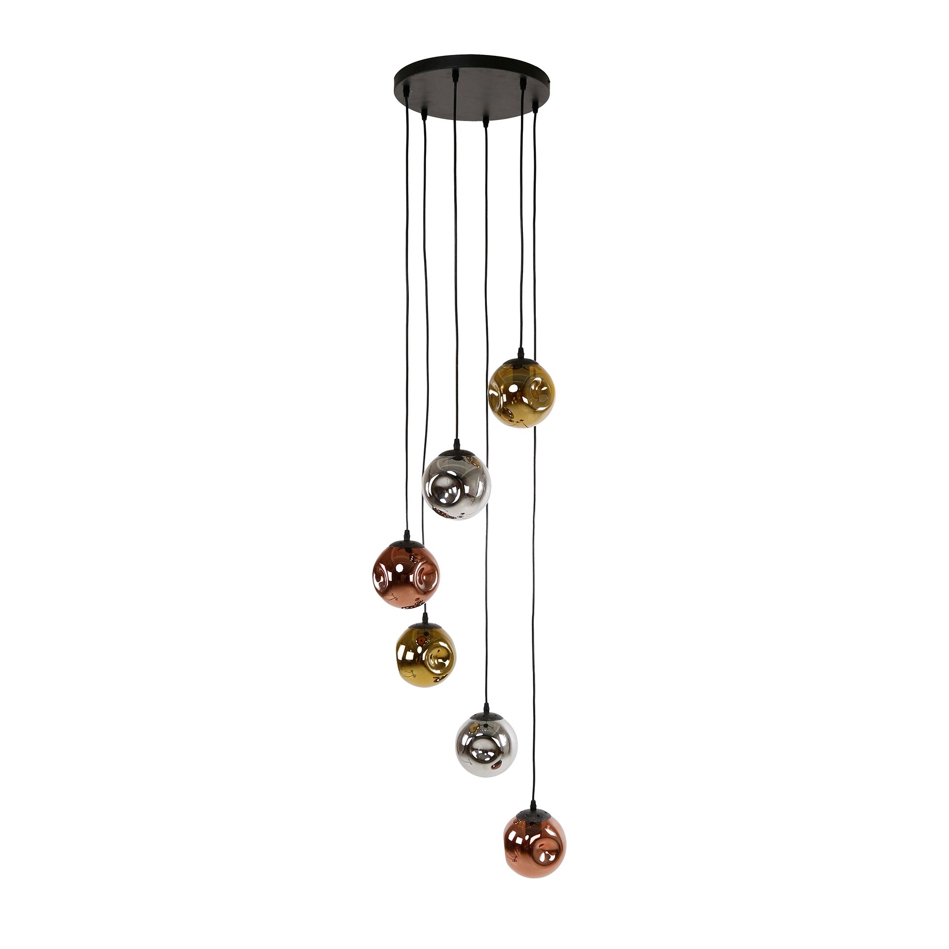 Luxusbetten24 Seraphis Pendelleuchte Metall-Farbkombination Gold Kupfer Chrom