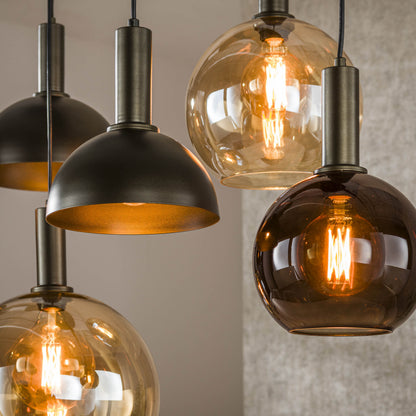 Pendelleuchte Caldera Organisches Cluster-Design Sienna Braun 7‑Flammig