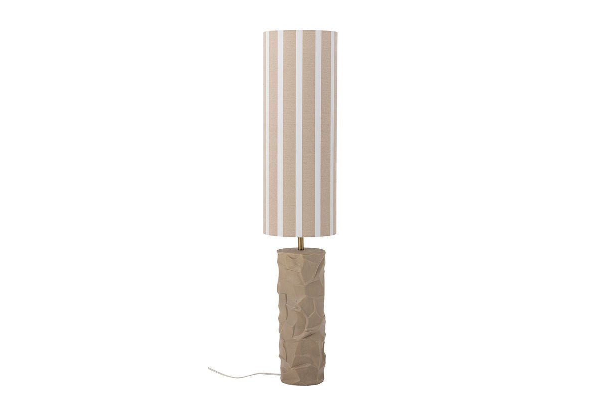 Stehlampe Naro – Steingut mit strukturiertem Schirm in Naturfarben