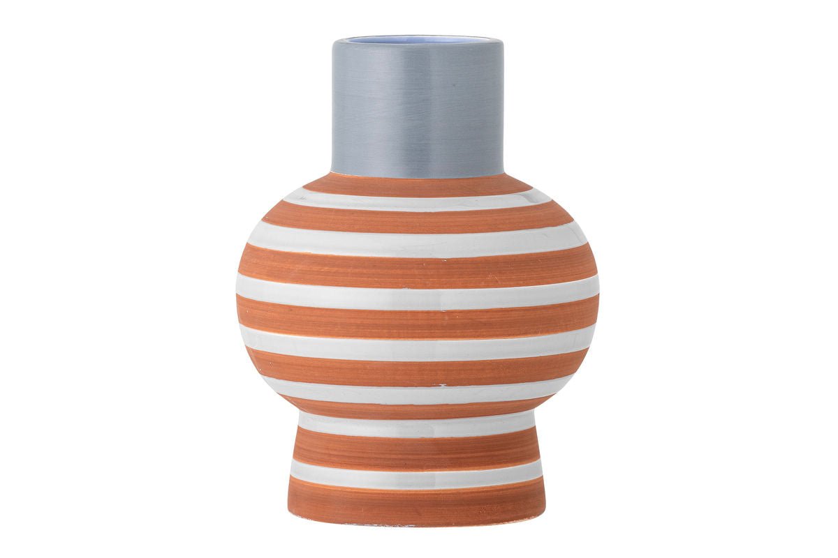 Vase Mara – Orange, Handgefertigt aus Steingut für Wohnkultur