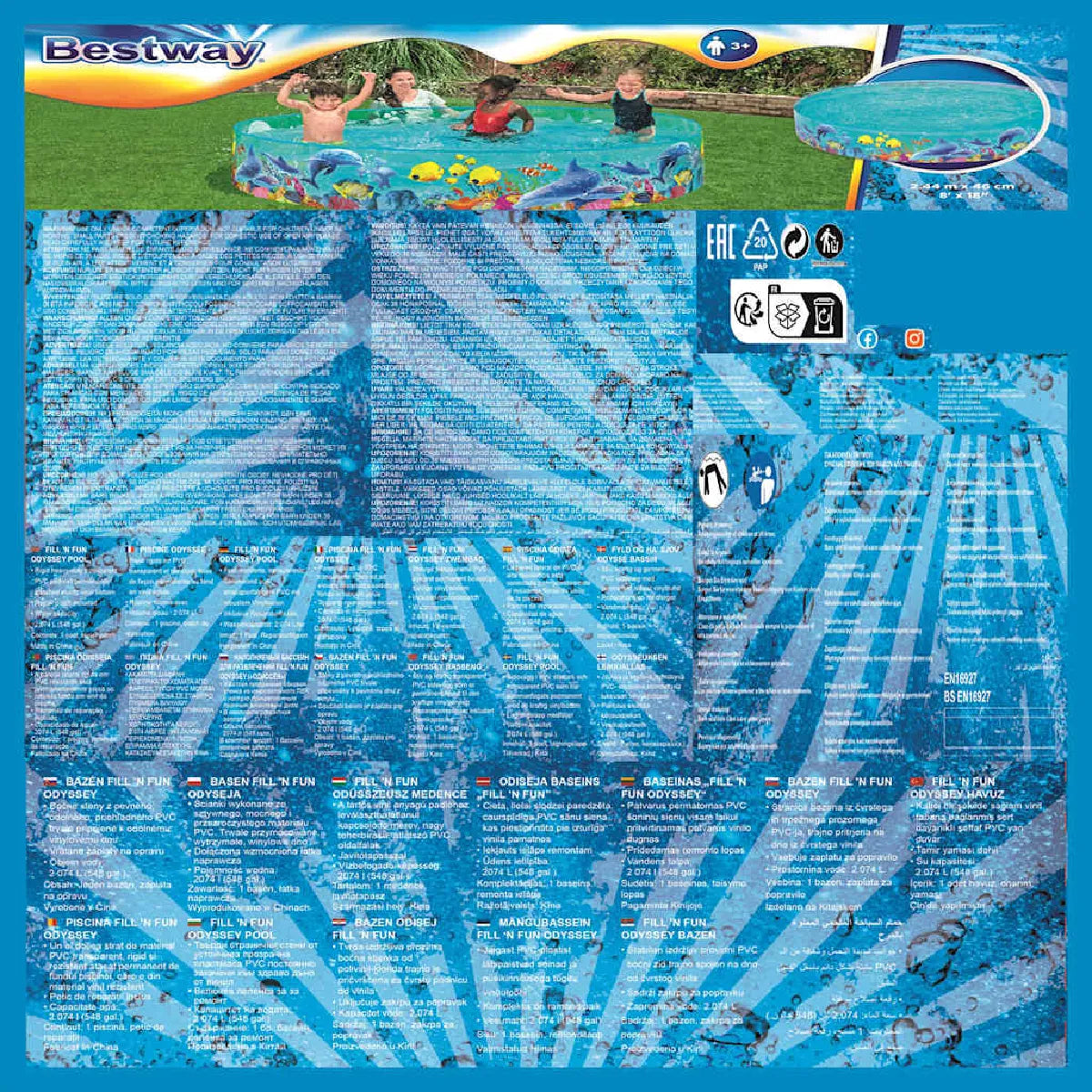 Bestway Fill N' Fun Odyssey Piscina Infantil 244 cm 2074 L