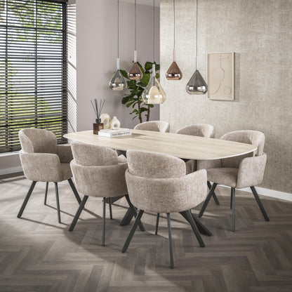 Luxusbetten24 Lysandra Leuchte 5‑tropf Modell Elegant in Bernstein/Kupfer/Chrom