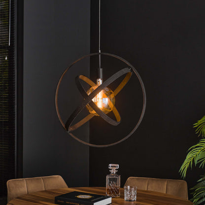 Luxusbetten24 Orvion Pendelleuchte Metall Schwarz Sphären‑Design 1‑Leuchte Deckenlampe