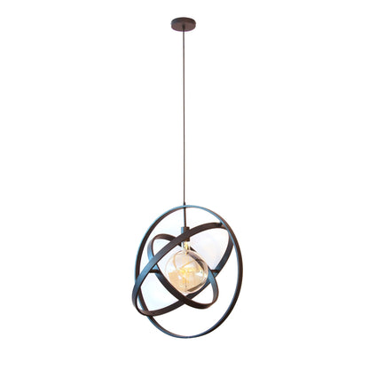 Luxusbetten24 Orvion Pendelleuchte Metall Schwarz Sphären‑Design 1‑Leuchte Deckenlampe
