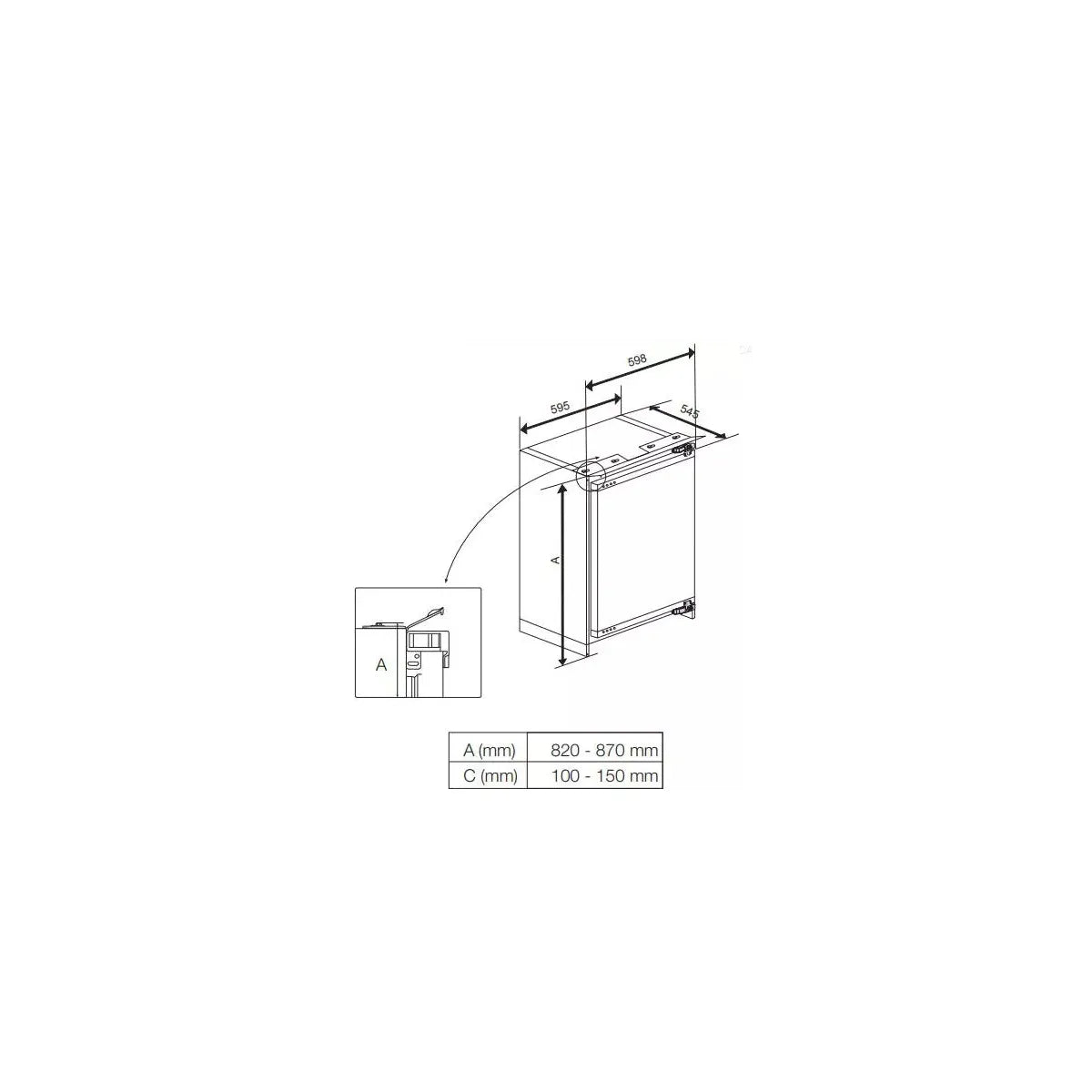 Beko BU1204N Congelador Integrable 94 L Puerta Reversible Clase E