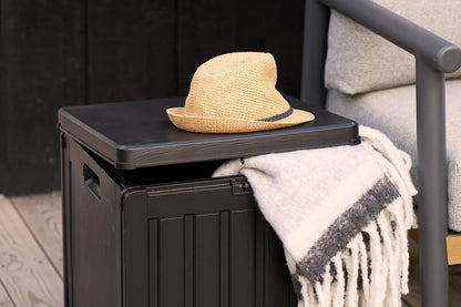 Garten Aufbewahrungsbox Kaldina mit Deckel Schwarz