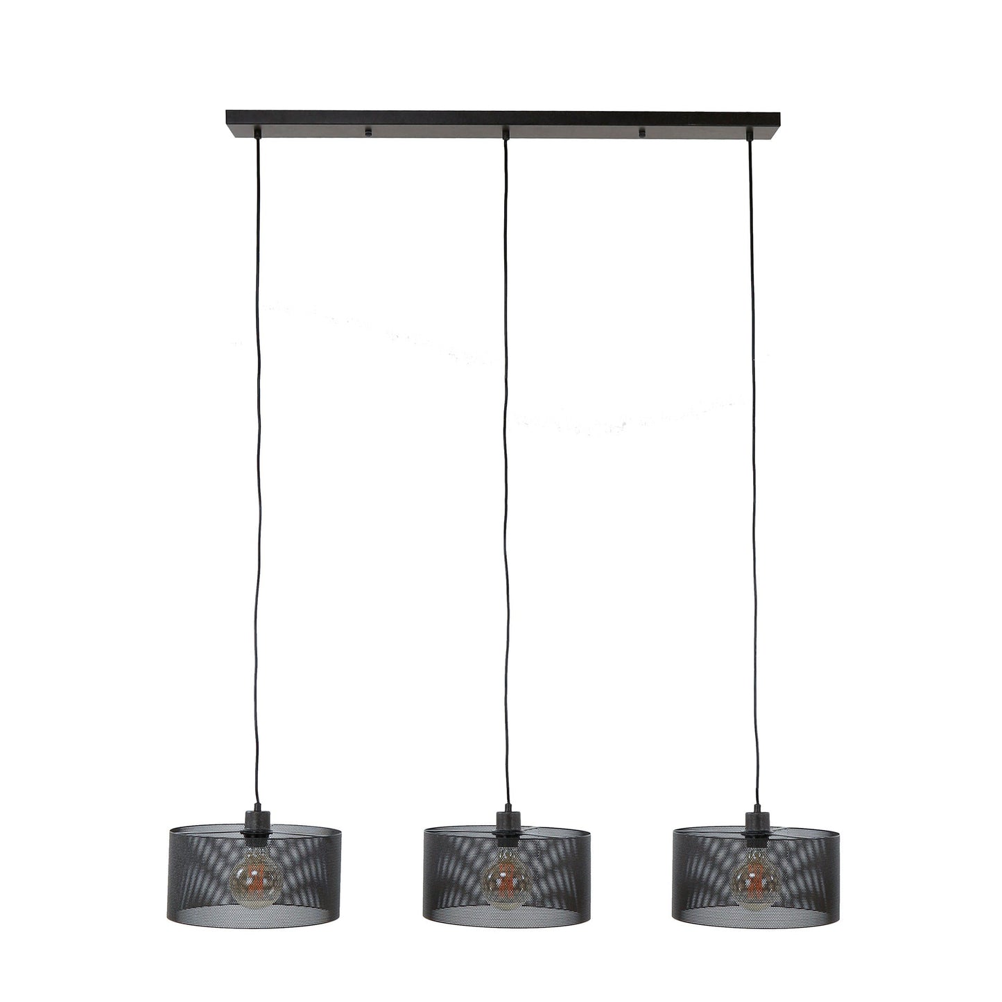 Pendelleuchte Doralyn Mit 3 Leuchten Lampenschirme Schwarz-Mesh Netzgitter-Design