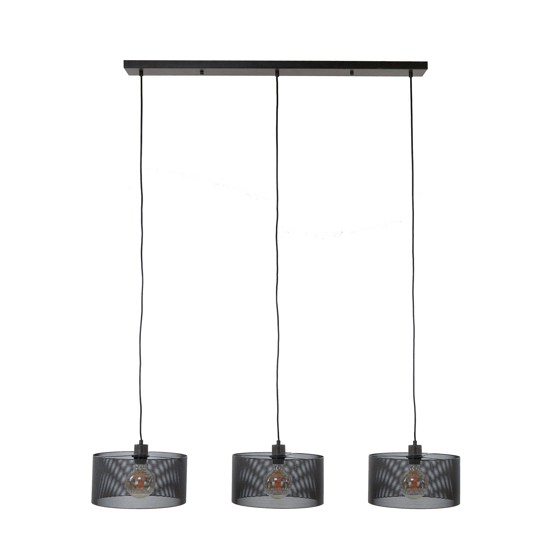 Pendelleuchte Doralyn Mit 3 Leuchten Lampenschirme Schwarz-Mesh Netzgitter-Design