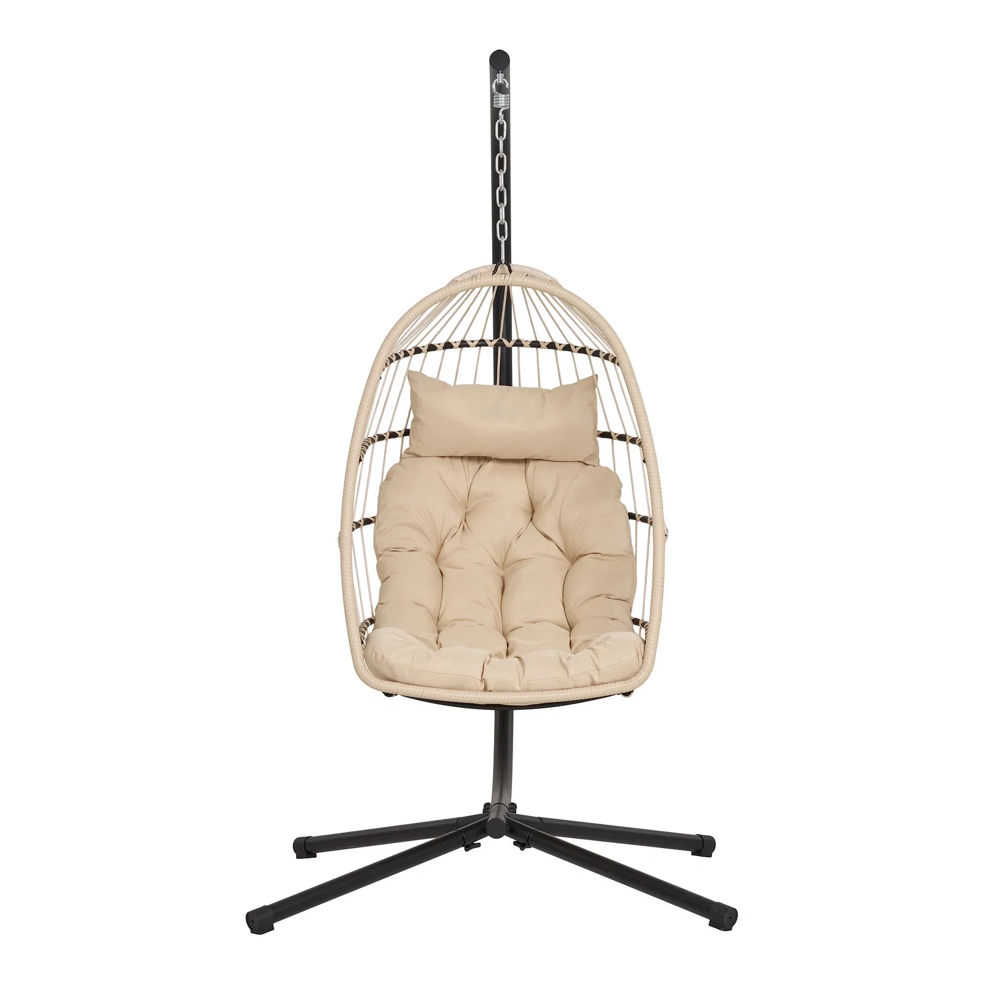 Luxusbetten24 Valora Hängesessel aus PE‑Rattan, Beige