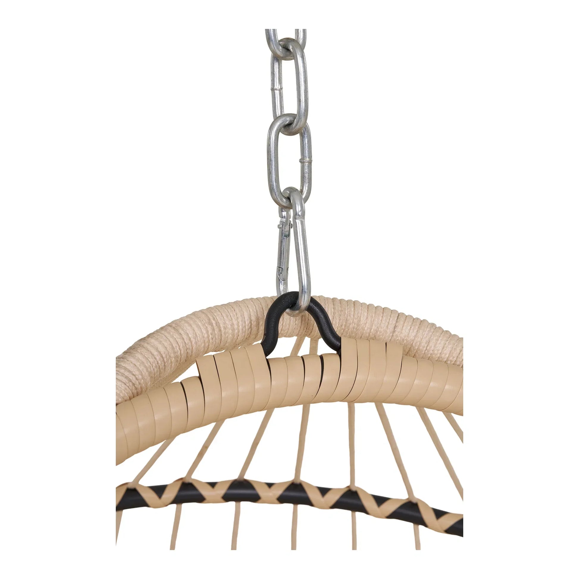 Luxusbetten24 Valora Hängesessel aus PE‑Rattan, Beige
