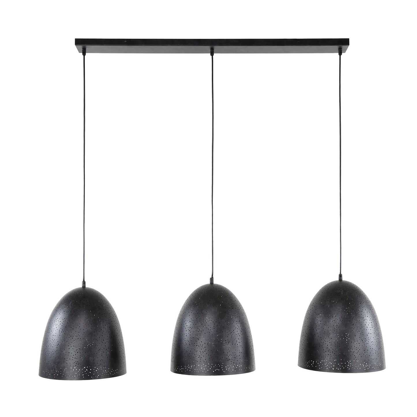 Luxusbetten24 Aliora Pendelleuchte 3‑teilige Dunkelgrau‑Mesh‑Glockenform Moderne Wohnzimmer Design