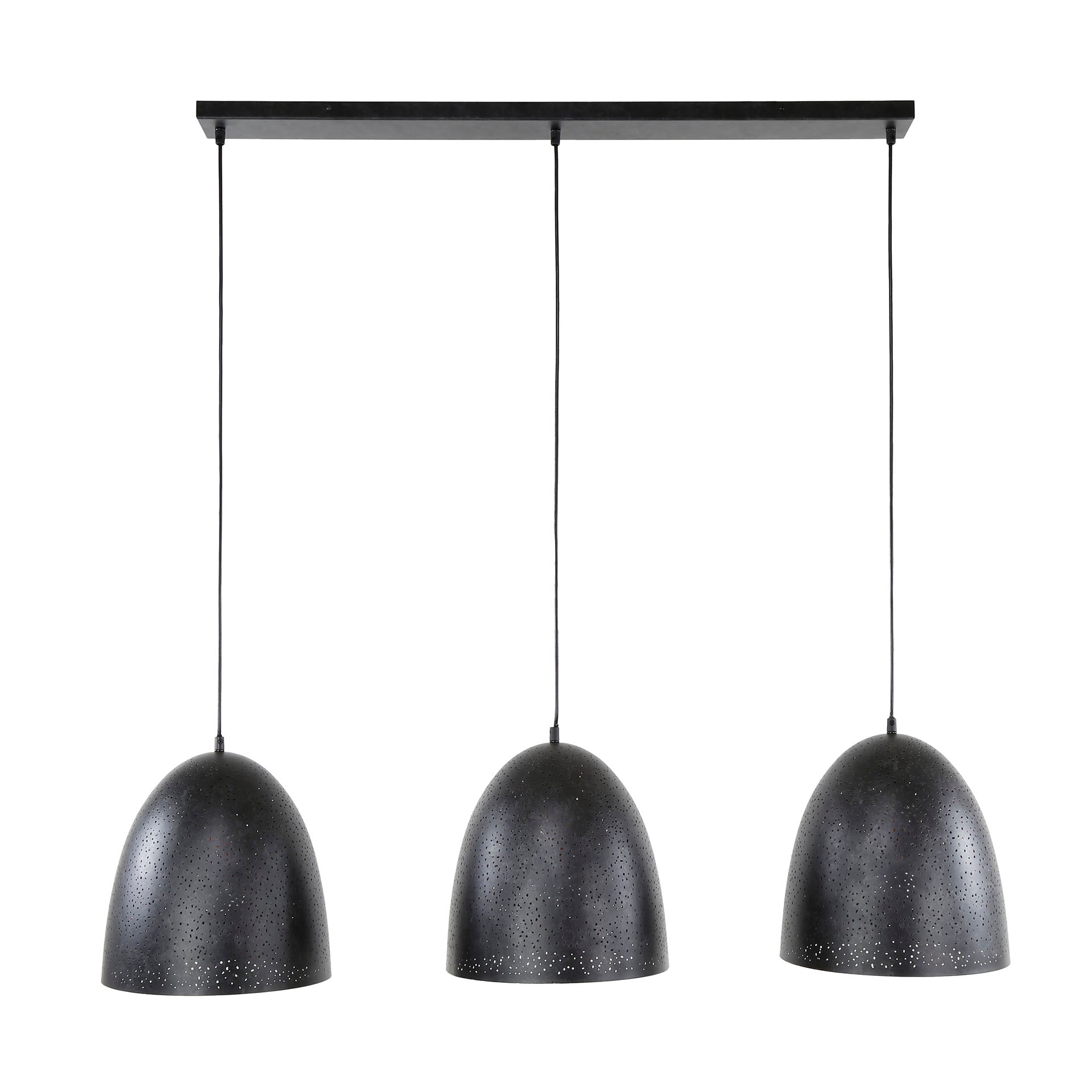 Luxusbetten24 Aliora Pendelleuchte 3‑teilige Dunkelgrau‑Mesh‑Glockenform Moderne Wohnzimmer Design