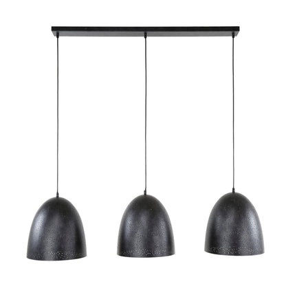 Luxusbetten24 Aliora Pendelleuchte 3‑teilige Dunkelgrau‑Mesh‑Glockenform Moderne Wohnzimmer Design
