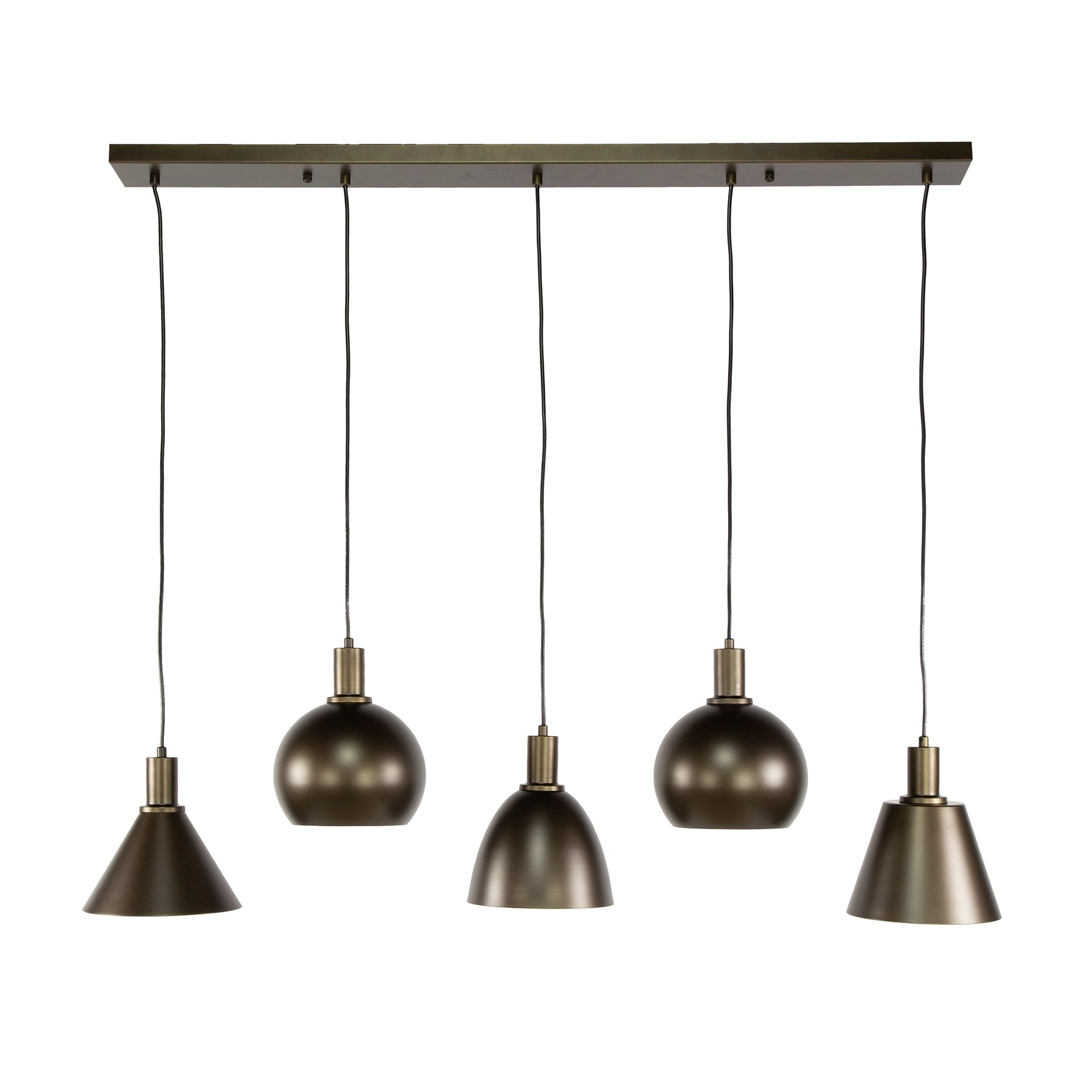 Luxusbetten24 Lumiselle Pendelleuchte, 5‑teilige Metall, Beige oder Bronze