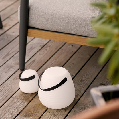 Luxusbetten24 Eldora Gartenlampe mit Halteband, Farb‑LED, Weiß