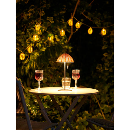Luxusbetten24 Solvenor Garten Lichterkette, wetterfest, natur, schwarz, für Balkon & Outdoor