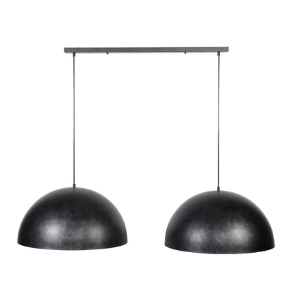 Luxusbetten24 Elandra Pendelleuchte mit 2 dunkelgrauen Lampenschirmen, 60 cm