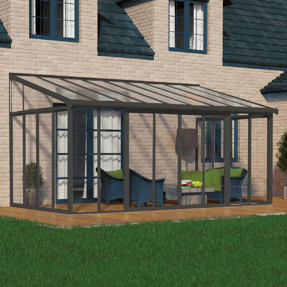 Canopia By Palram Extensión Adosada 703990 Pergola Aluminio Anthracite