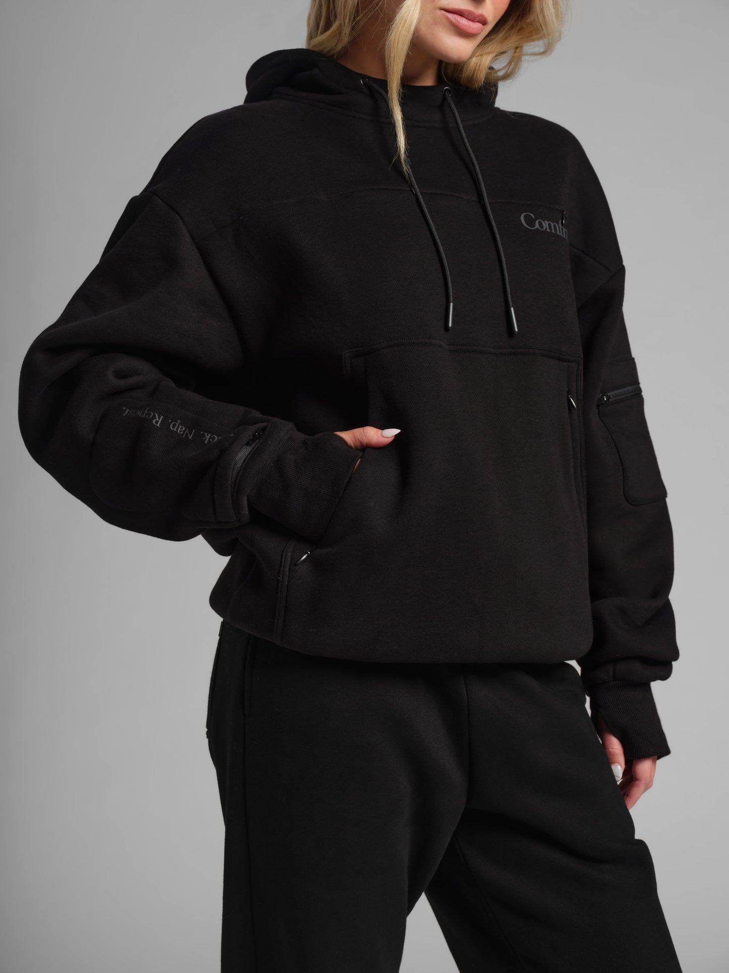 Comfrt Snak™ Hoodie Unisex Heavyweight Fleece mit 6 Snacktaschen