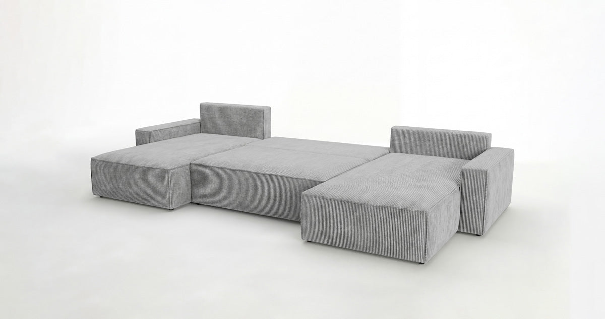 Luxusbetten24 Designer Sofa Vienna U Cord mit Schlaffunktion und Stauraum