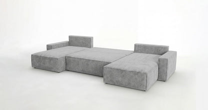 Luxusbetten24 Designer Sofa Vienna U Cord mit Schlaffunktion und Stauraum