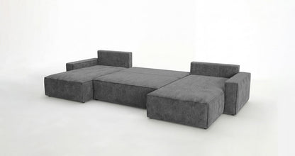 Luxusbetten24 Designer Sofa Vienna U Cord mit Schlaffunktion und Stauraum