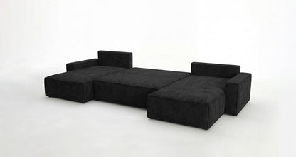 Luxusbetten24 Designer Sofa Vienna U Cord mit Schlaffunktion und Stauraum