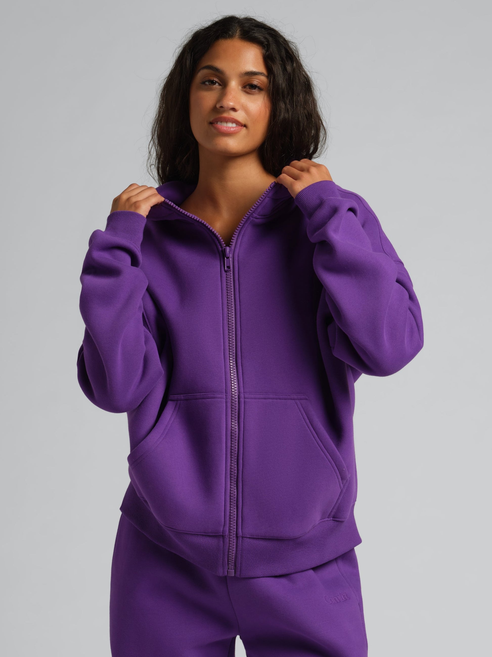 Comfrt Basic Crop Zip Hoodie CloudTouch