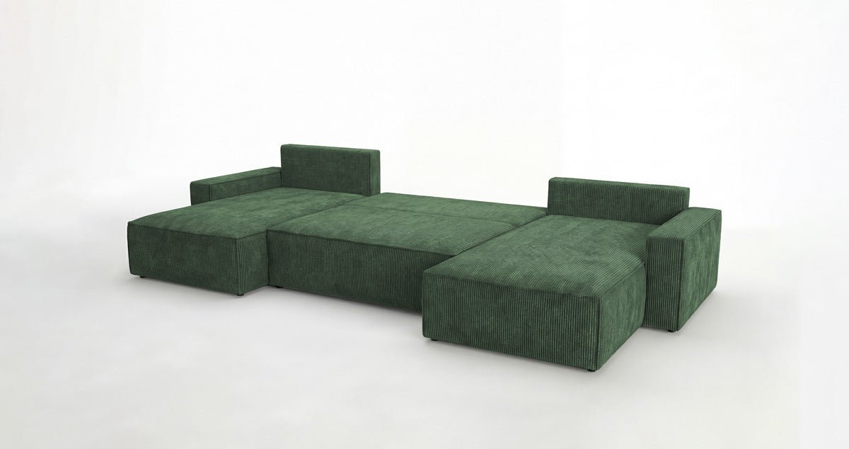 Luxusbetten24 Designer Sofa Vienna U Cord mit Schlaffunktion und Stauraum