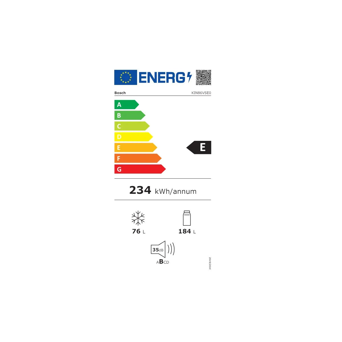 Bosch KIN86VSE0 Refrigerador Combinado 260 L No Frost Integrable