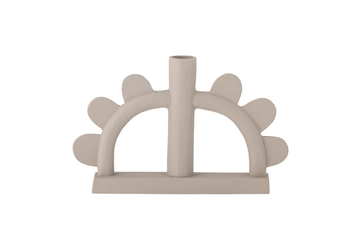 Luxusbetten24 Nalia Kerzenhalter Aluminium Naturton Weiß Modern Dekorativ