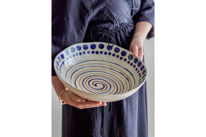 Luxusbetten24 Sheyma Schale aus handbemaltem Steingut, bunt, dekorativ