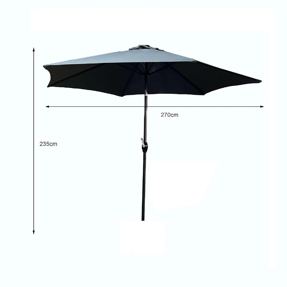 Akord Parasol de Jardín Desplazado Gris 270 cm