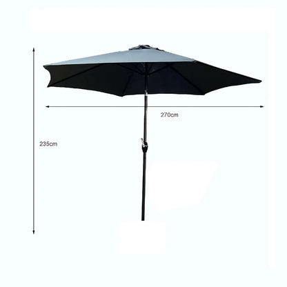 Akord Parasol de Jardín Desplazado Gris 270 cm