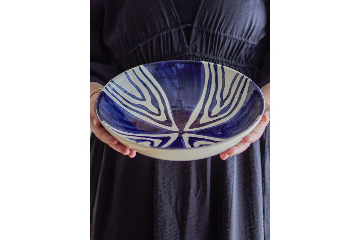 Luxusbetten24 Sara Schale Handbemalt Blau