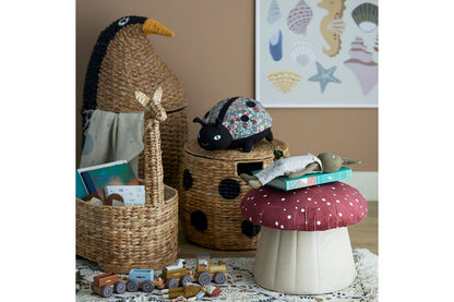 Luxusbetten24 Fernando Mini Kinderhocker Pilz Rot-Weiß Kinderzimmer Design