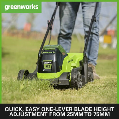 Greenworks Cortacésped a Batería 24 V con Recogedor 30 L
