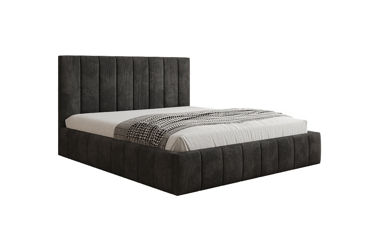 Designer Polsterbett Maja in Cord mit Stauraum