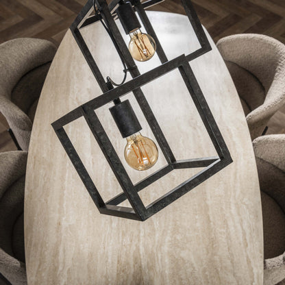 Luxusbetten24 Orlis Pendelleuchte 4‑Leuchten Cube‑Design in Modernem Anthrazit