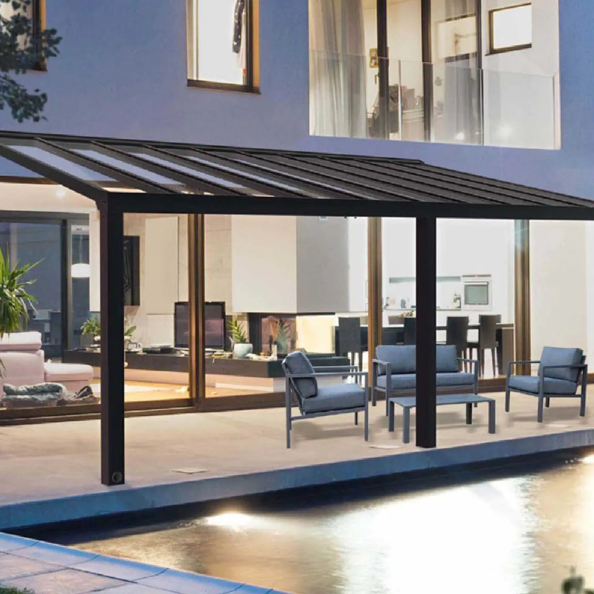 Canopia By Palram Stockholm Pergola Adosada Gris Anthracite