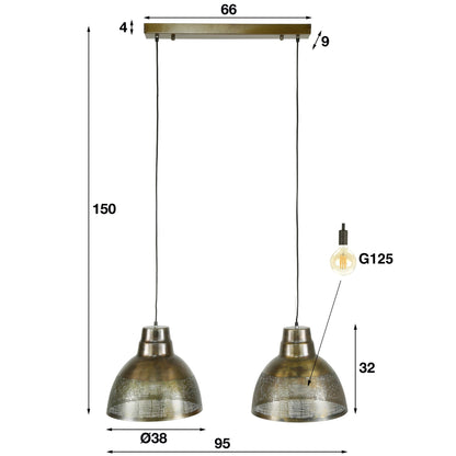 Luxusbetten24 Armonis Pendelleuchte Handperforierte Lampenschirme Antikbronze