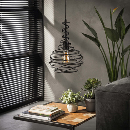 Luxusbetten24 Vireo Pendelleuchte – Modernes Markantes Metall-Design, Schwarz, Wohnzimmer