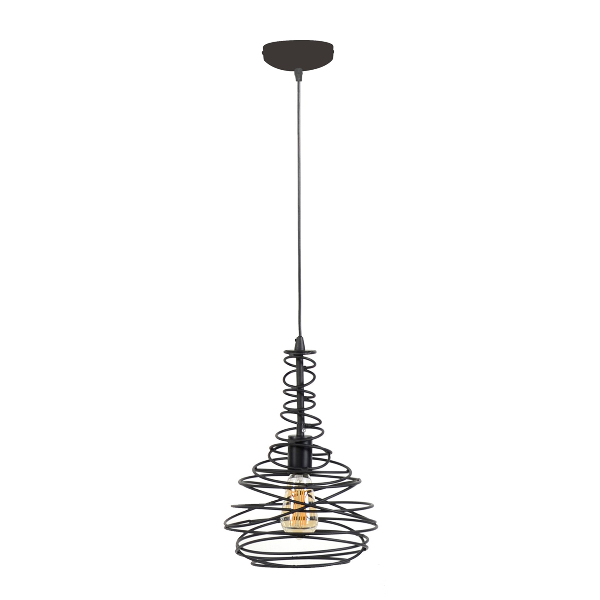 Luxusbetten24 Vireo Pendelleuchte – Modernes Markantes Metall-Design, Schwarz, Wohnzimmer