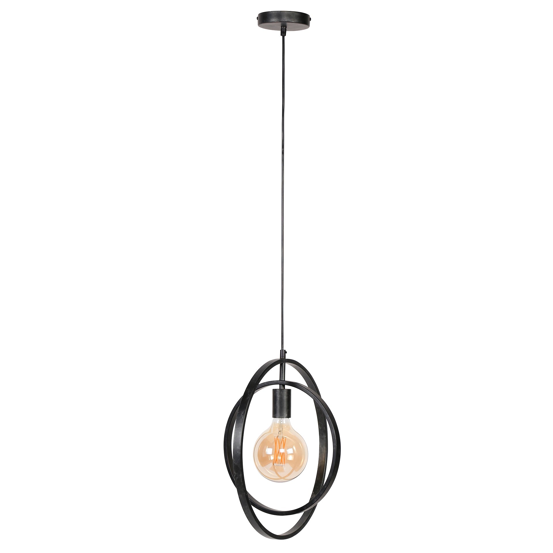 Luxusbetten24 Orbitra Pendelleuchte, Drehbares Ringdesign, Anthrazit
